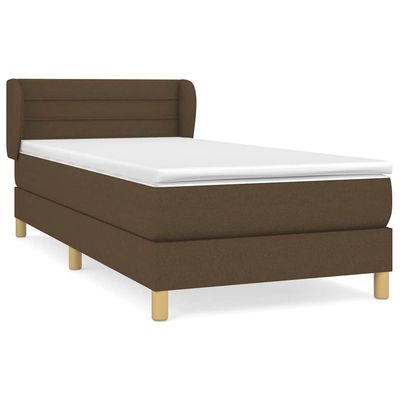 Giroletto a Molle con Materasso Marrone Scuro 90x200 cm Tessuto vidaXL