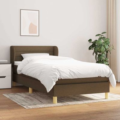 Giroletto a Molle con Materasso Marrone Scuro 90x200 cm Tessuto vidaXL