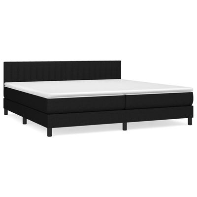 Giroletto a Molle con Materasso Nero 200x200 cm in Tessuto vidaXL