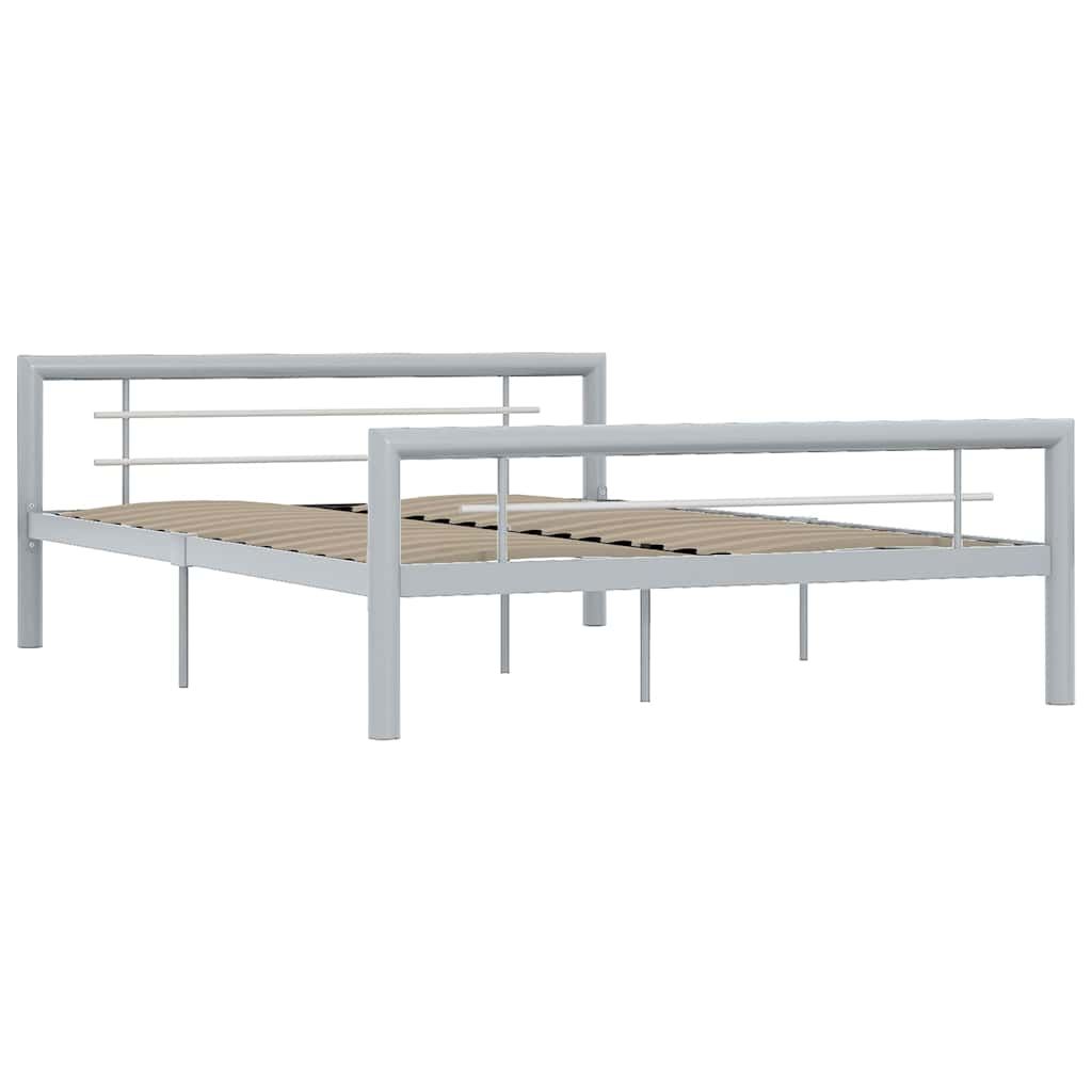 Giroletto Grigio e Bianco in Metallo 140x200 cm vidaXL