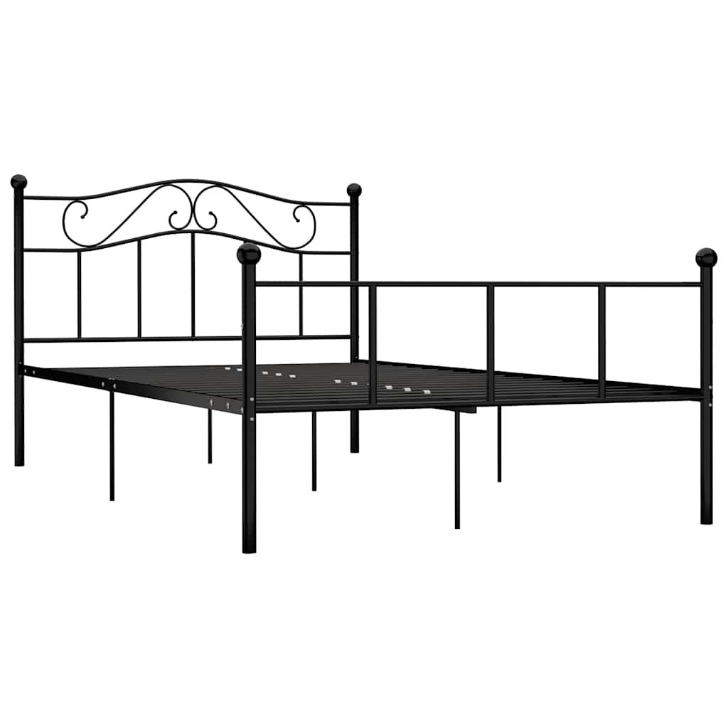Giroletto Nero in Metallo 160x200 cm vidaXL