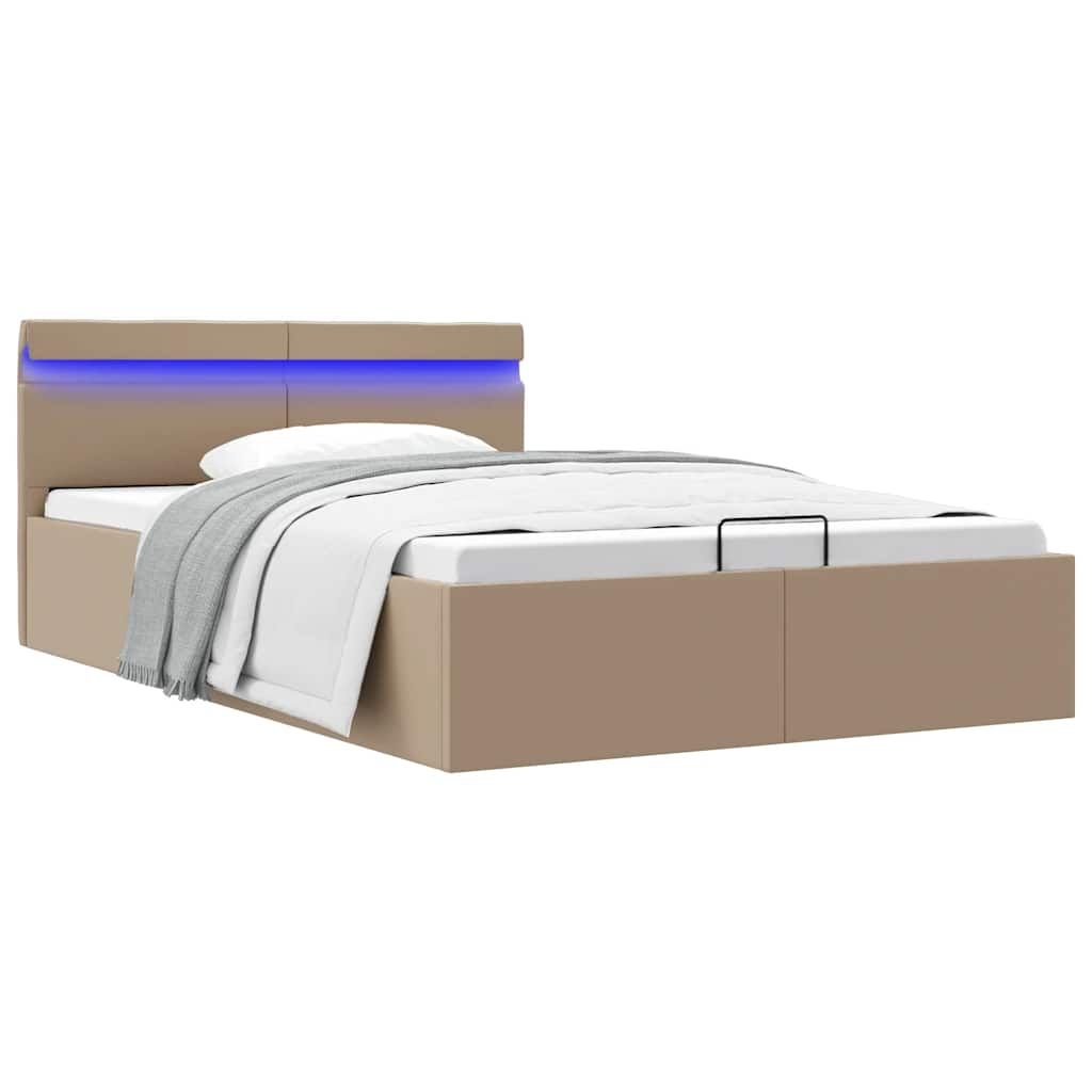 Giroletto Idraulico con LED Cappuccino Similpelle 140x200cm vidaXL