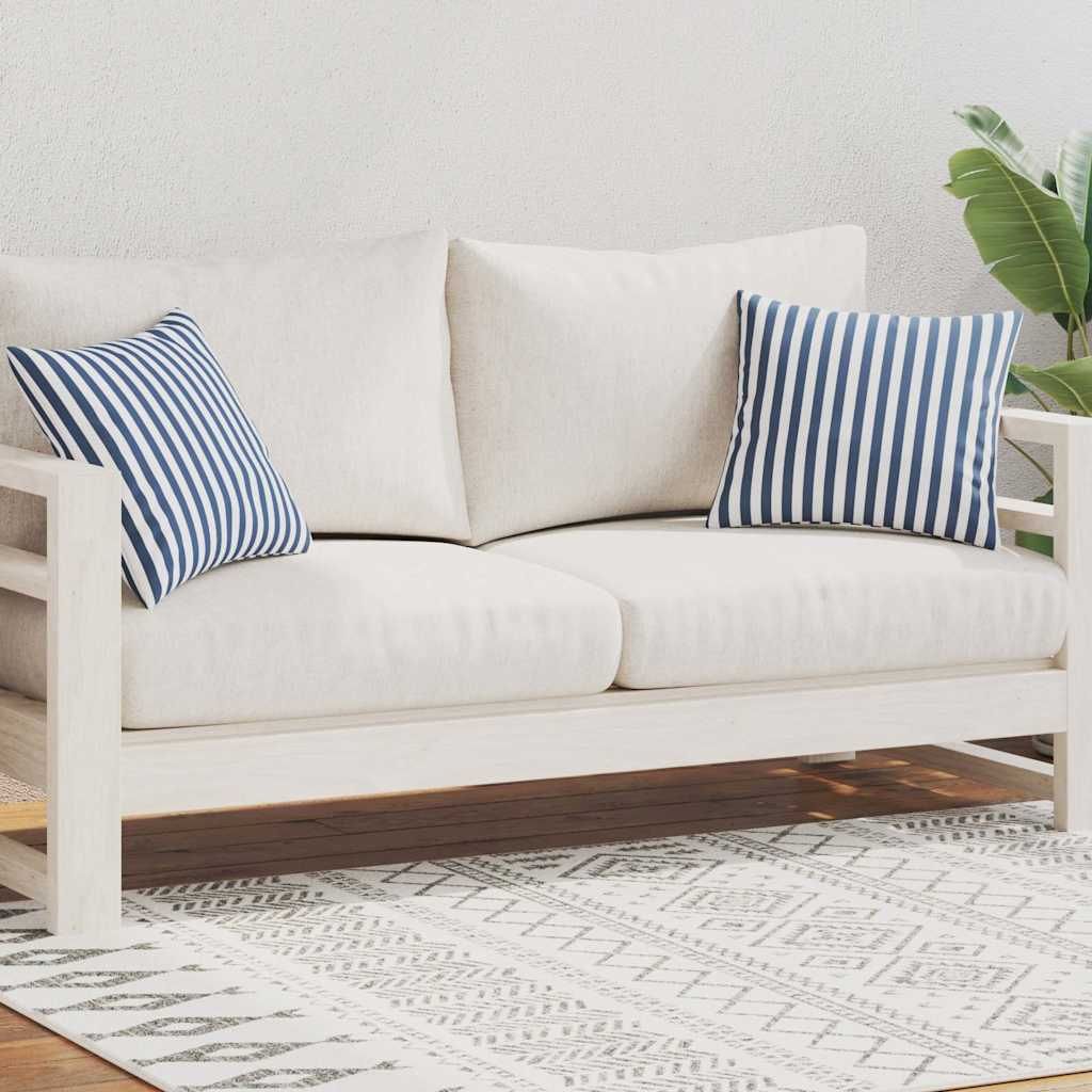 Cuscini da Esterno 2 pz Stampa a Righe 45x45 cm Blu vidaXL