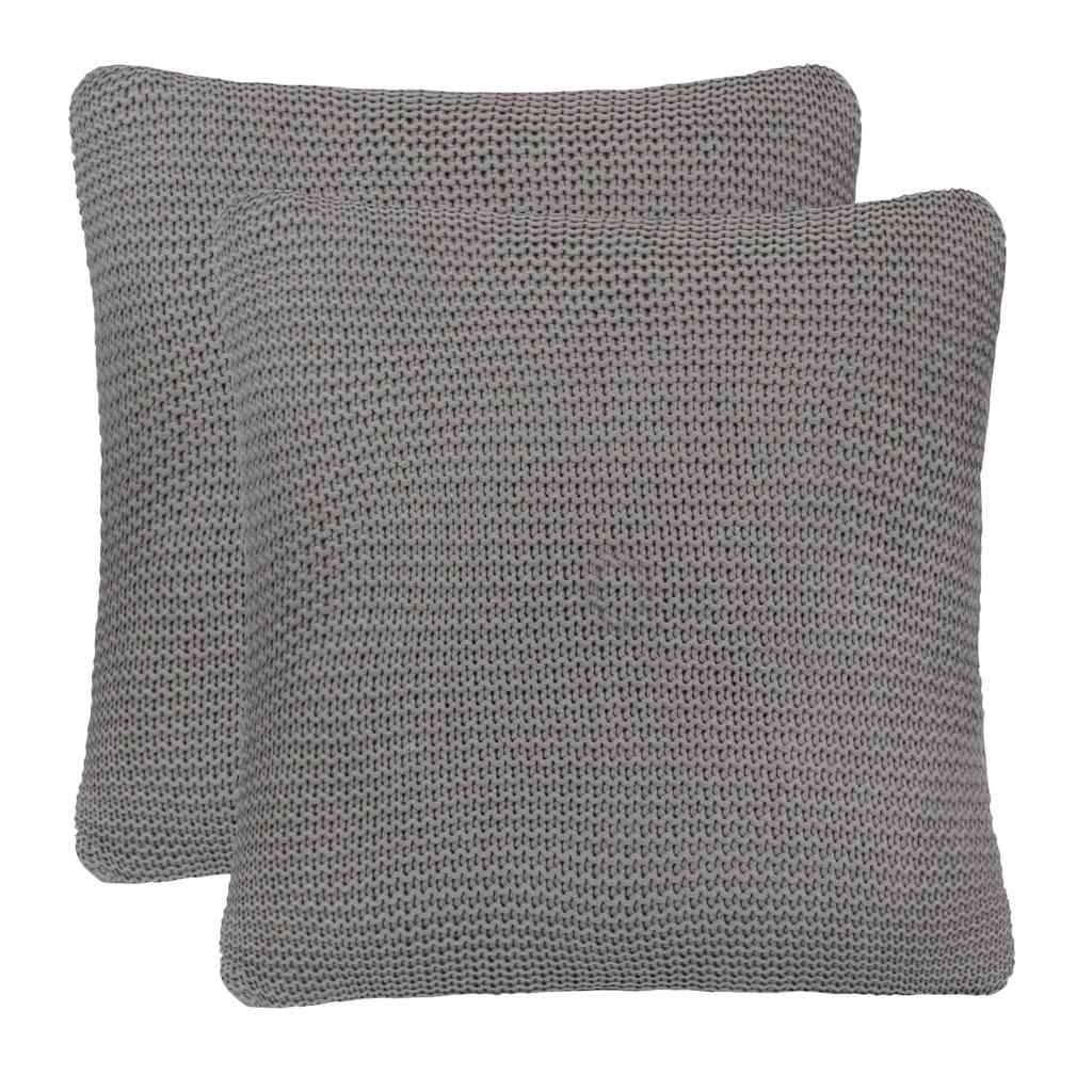 Cuscino da Lanciare Intreccio a cesto con cuscino Grigio Cotone vidaXL