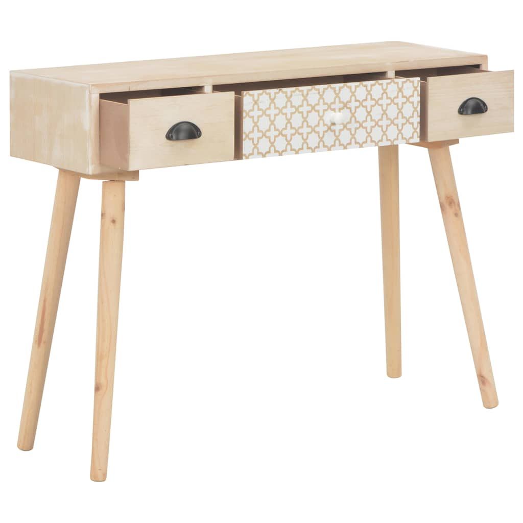 Tavolo Consolle con 3 Cassetti 100x30x73 cm in Massello di Pino vidaXL