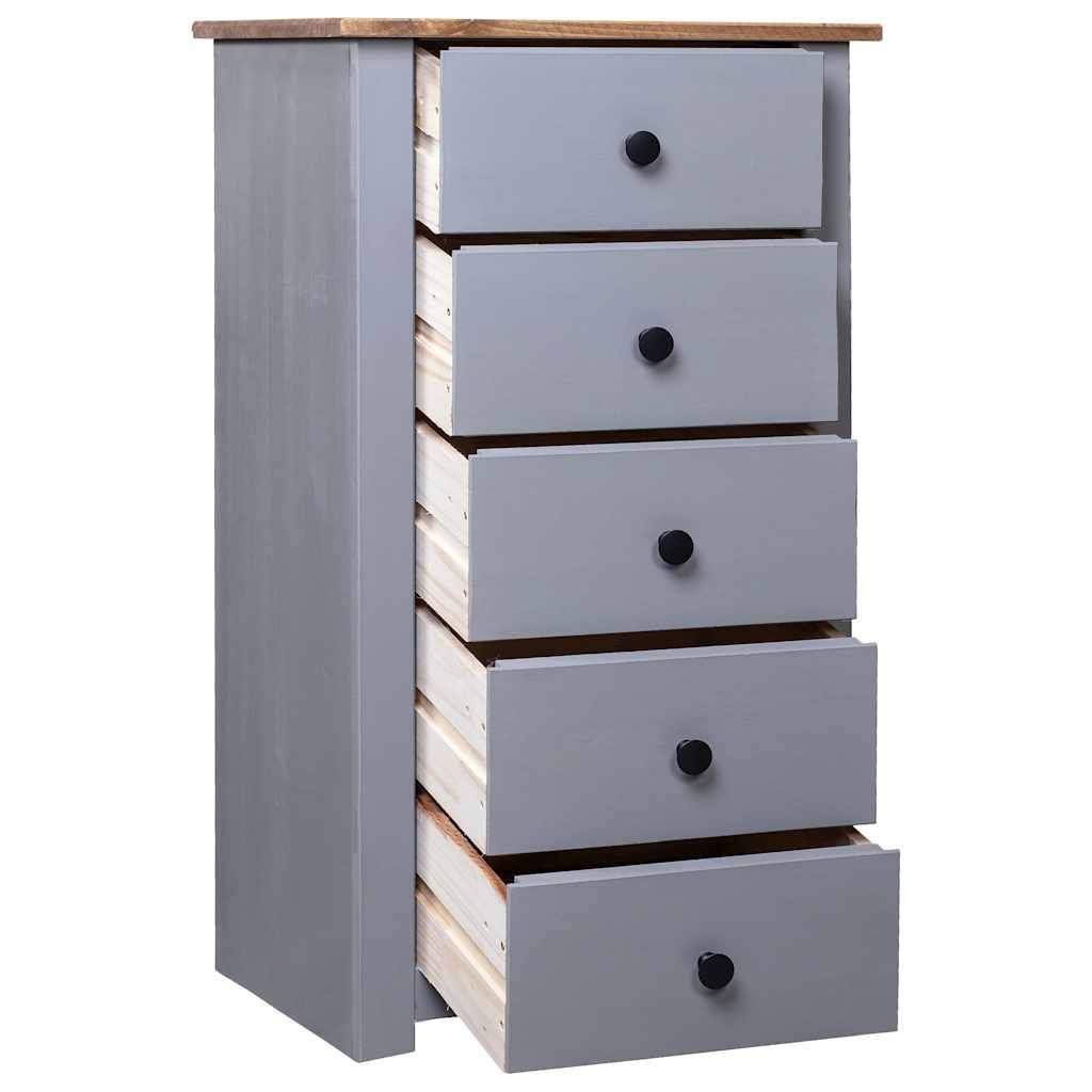 Credenza Grigia 46x40x89 cm in Legno Massello di Pino Panama vidaXL