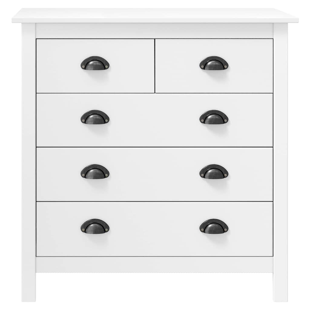 Credenza Hill Bianca 79x40x80 cm in Legno Massello di Pino vidaXL
