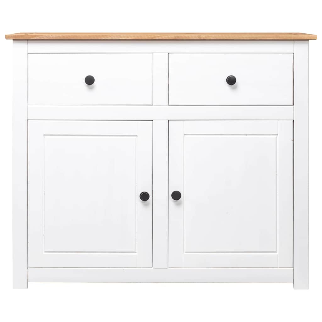 Credenza Bianca 93x40x80 cm in Legno Massello di Pino Panama vidaXL