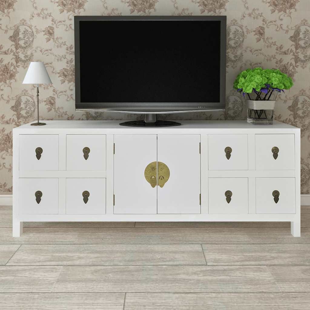 Credenza in Legno Stile Asiatico con 8 Cassetti e 2 Ante vidaXL