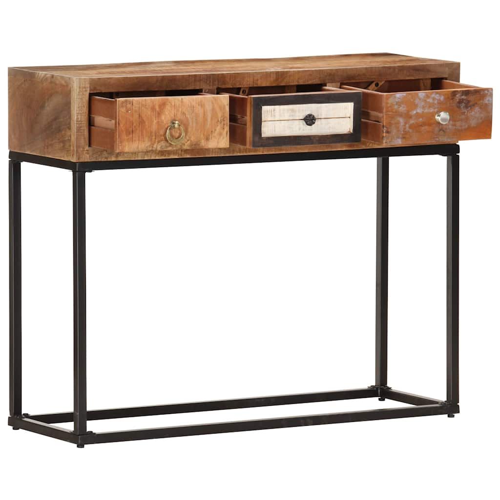 Tavolo Consolle Oro 90x30x75 cm in Legno Massello di Recupero vidaXL
