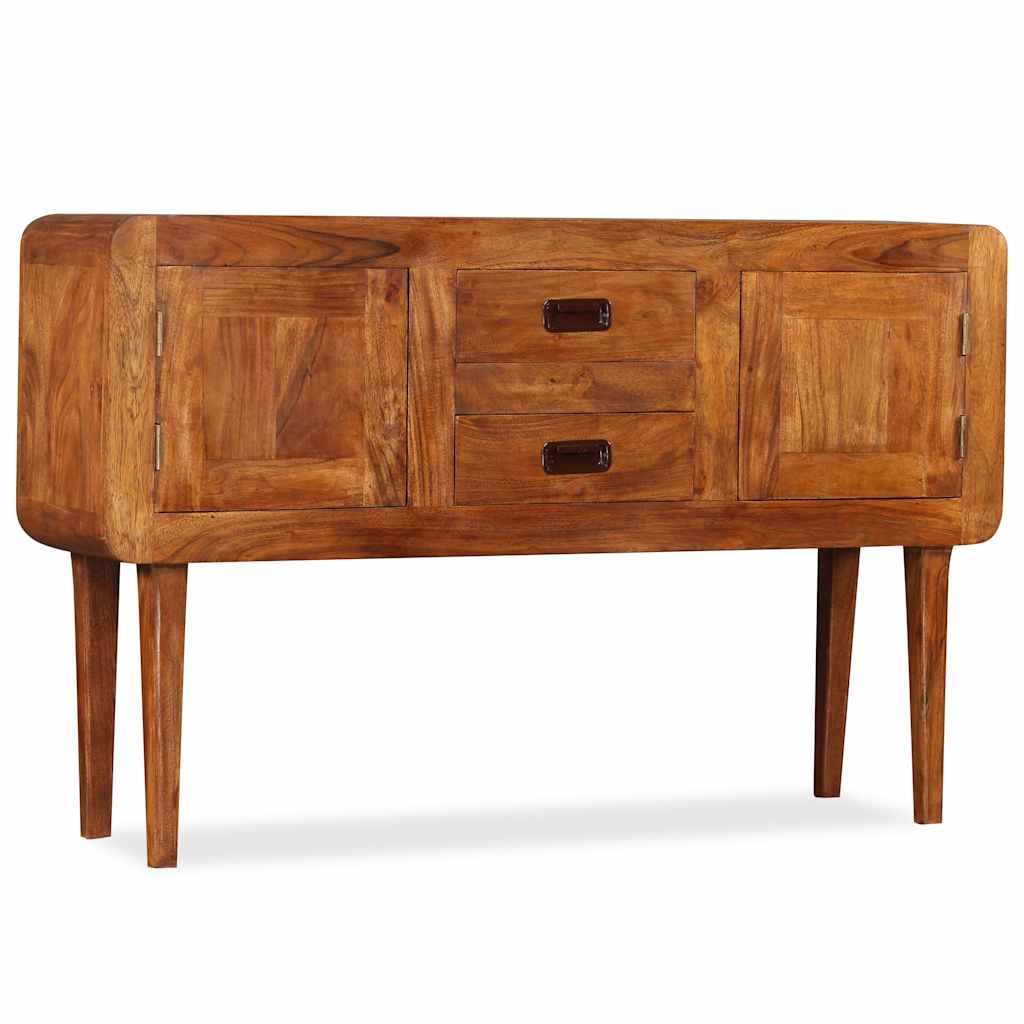 Credenza in Legno Massello con Finitura Ambra 120x30x75 cm vidaXL
