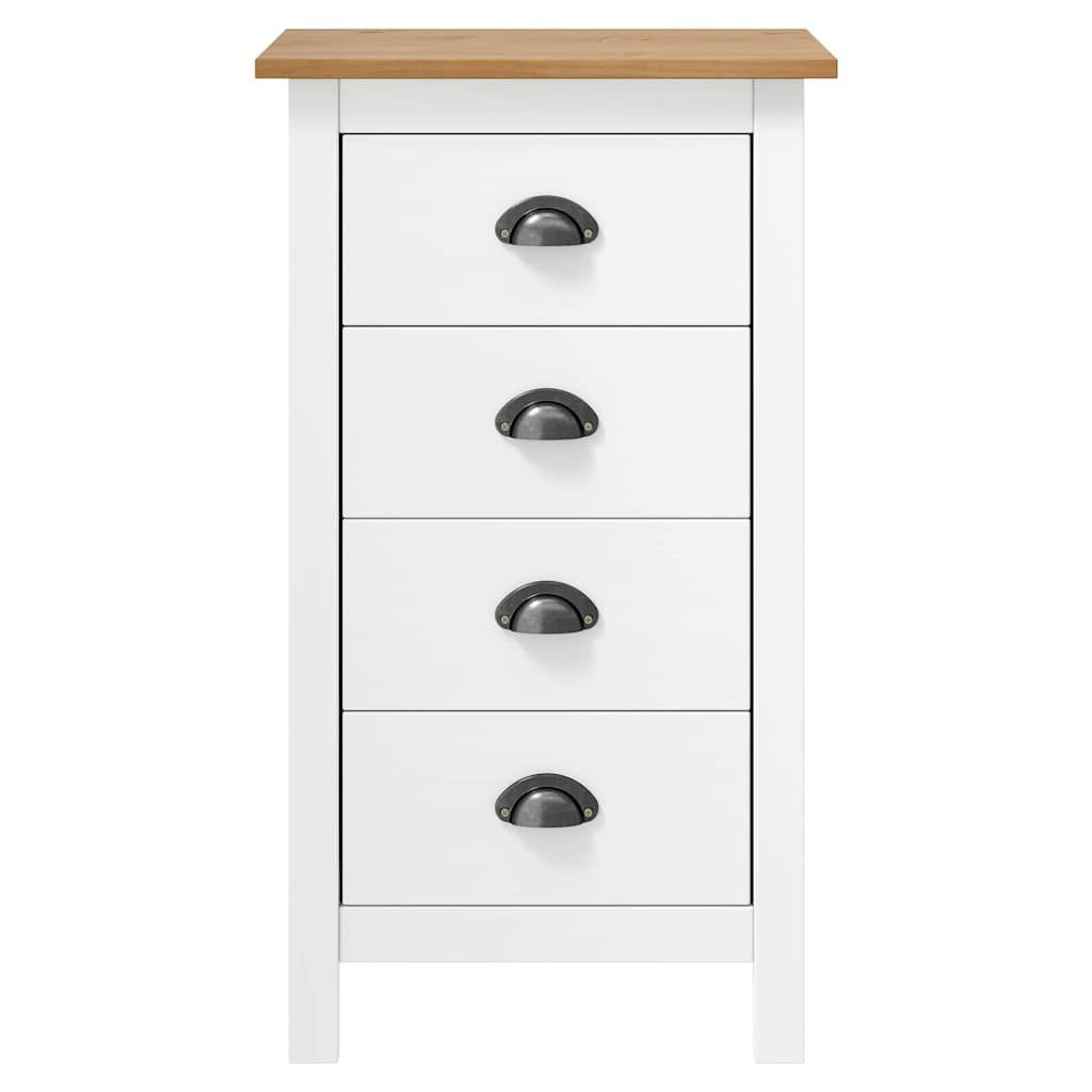 Credenza Hill Bianca 46x35x80 cm in Legno Massello di Pino vidaXL