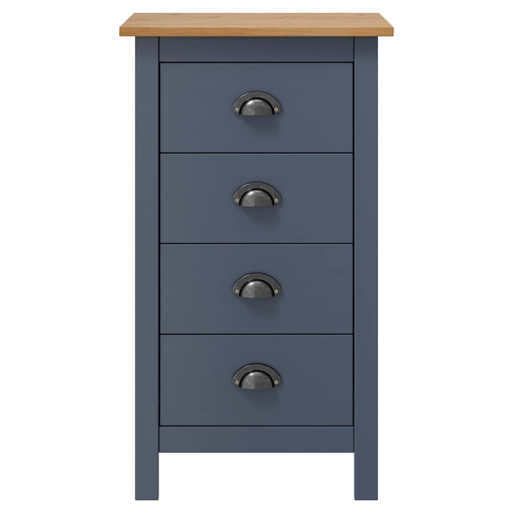 Credenza Hill Grigia 46x35x80 cm in Legno Massello di Pino vidaXL