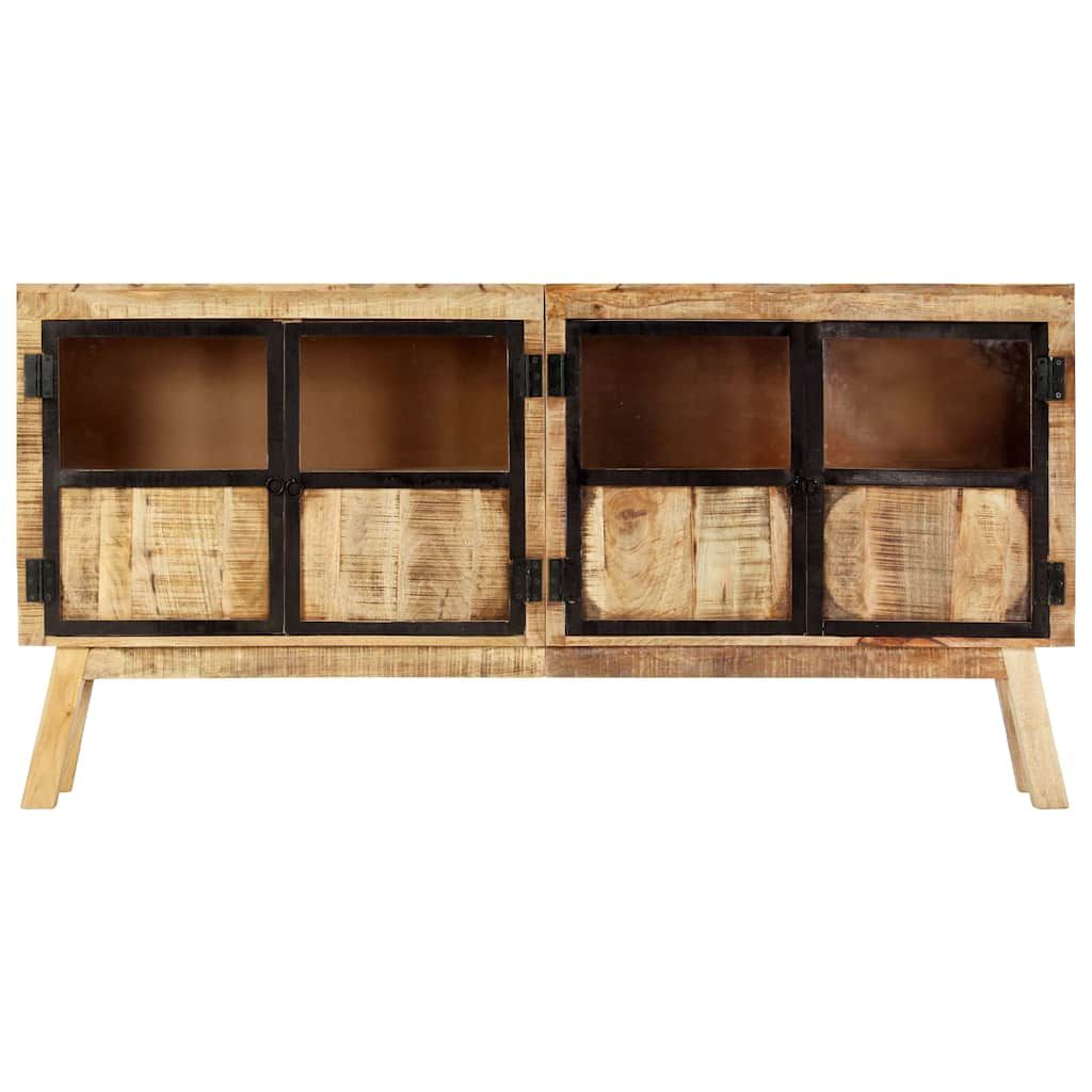 Credenza Marrone e Nera 160x30x80 cm Massello di Mango Grezzo vidaXL