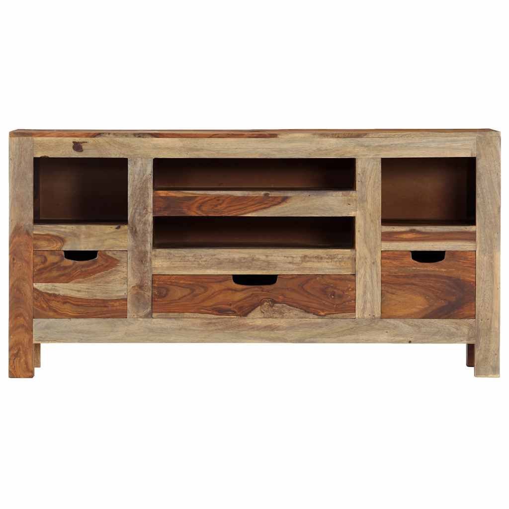 Credenza Grigia 100x30x50 cm in Legno Massello di Acacia vidaXL