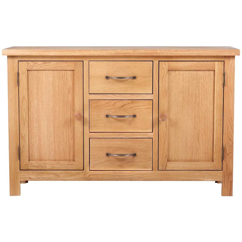 Credenza con 3 Cassetti 110x33,5x70 cm in Massello di Rovere vidaXL