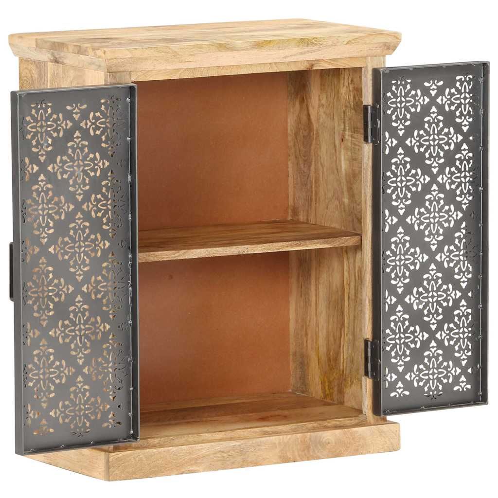 Credenza con Ante in Acciaio 60x35x75 cm in Massello di Mango vidaXL