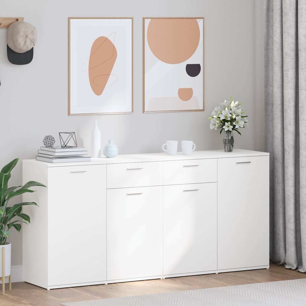 Credenza Bianca 160x36x75 cm in Legno Multistrato vidaXL