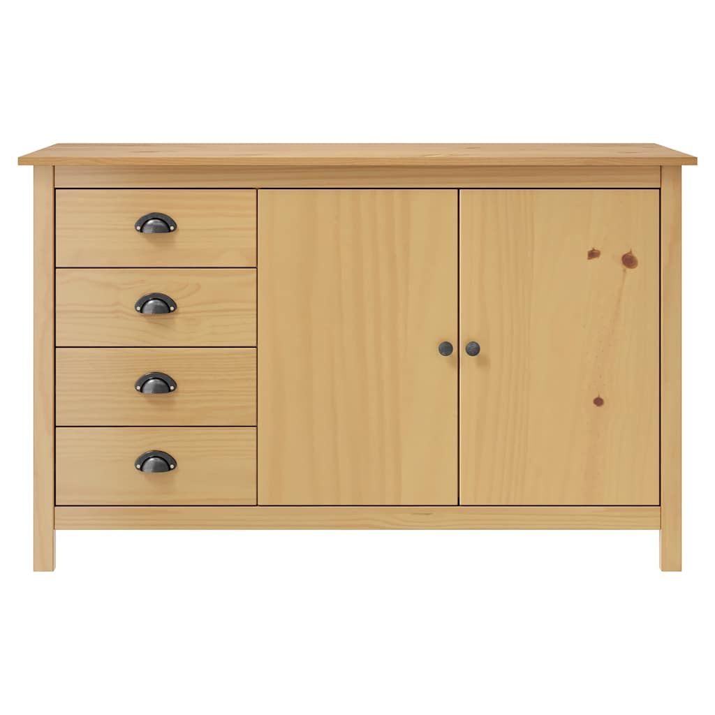 Credenza Hill Marrone ambra 130x40x80 cm in Legno di Pino vidaXL