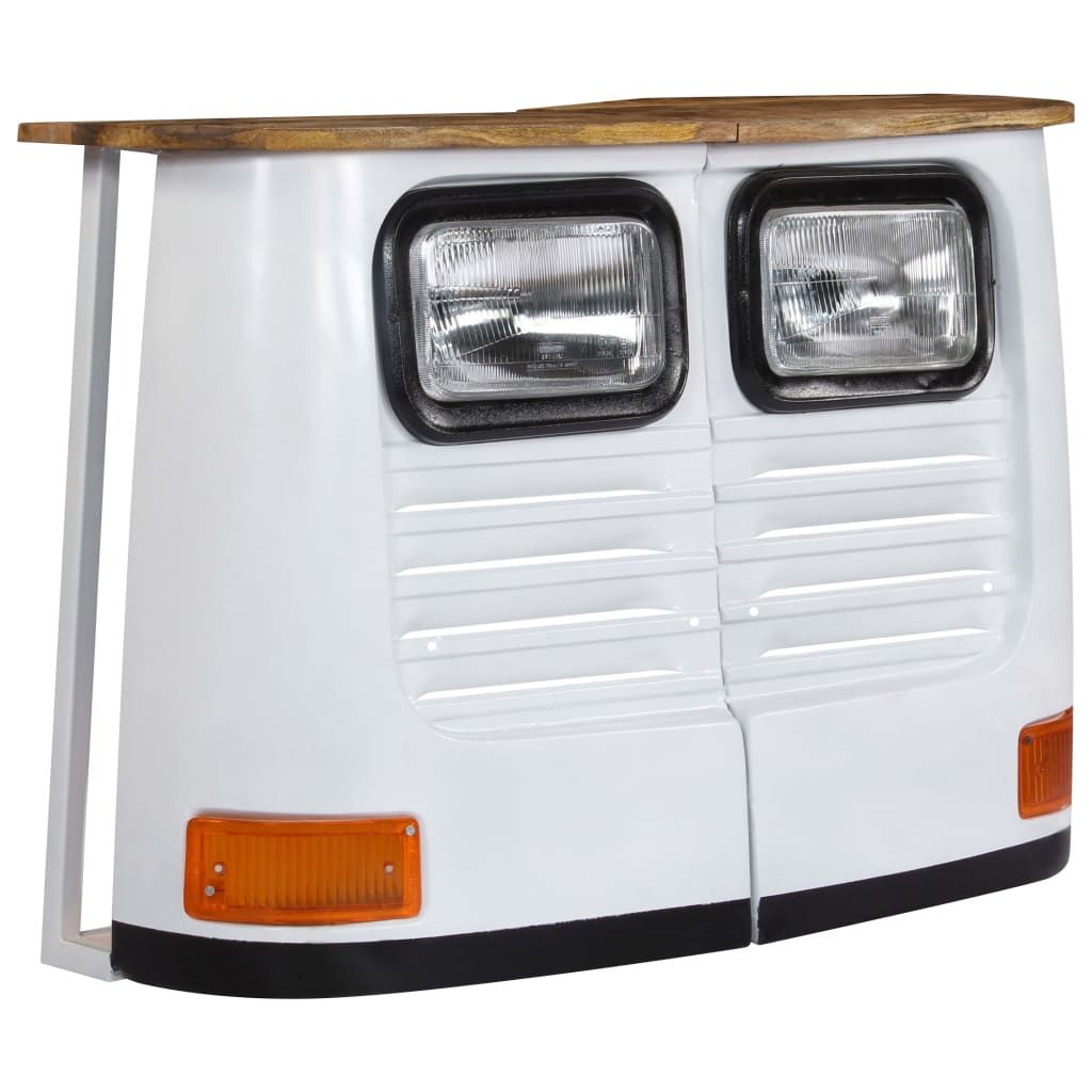 Credenza Camion in Legno Massello di Mango Bianco vidaXL