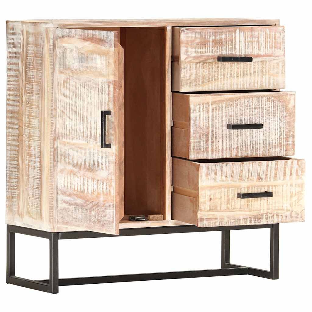 Credenza Bianca 73x30x75 cm in Legno Massello di Acacia vidaXL