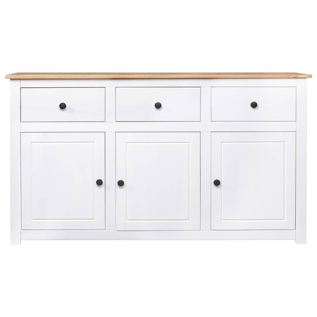 Credenza Bianca 135x40x80 cm in Legno Massello di Pino Panama vidaXL