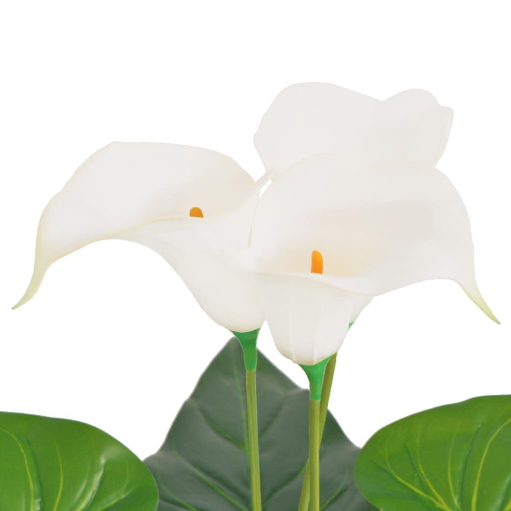 Calla Lily Artificiale con Vaso 45 cm Bianca vidaXL