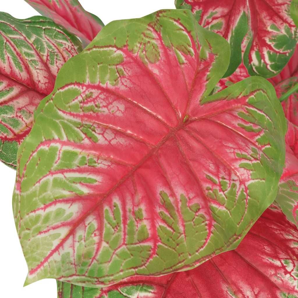 Caladio Pianta Artificiale con Vaso 85 cm Verde e Rosso vidaXL