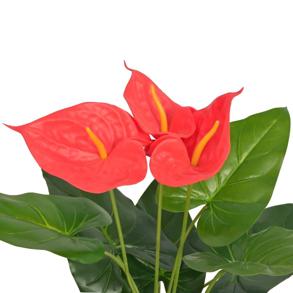 Anturium Pianta Artificiale con Vaso 45 cm Rossa e Gialla vidaXL