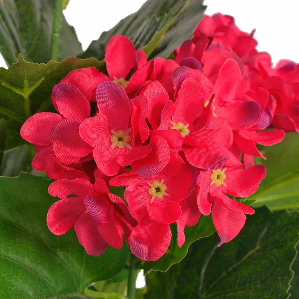 Ortensia Pianta Artificiale con Vaso 60 cm Rossa vidaXL