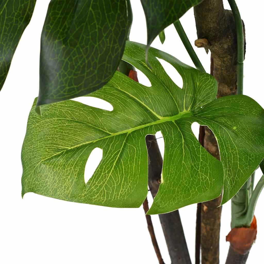 Monstera Pianta Artificiale con Vaso 130 cm Verde vidaXL