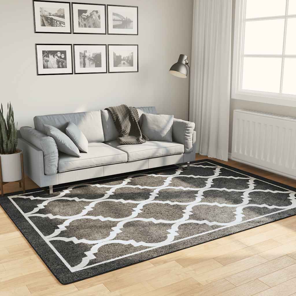 Tappeto Lavabile Nero e Bianco 160x230 cm vidaXL