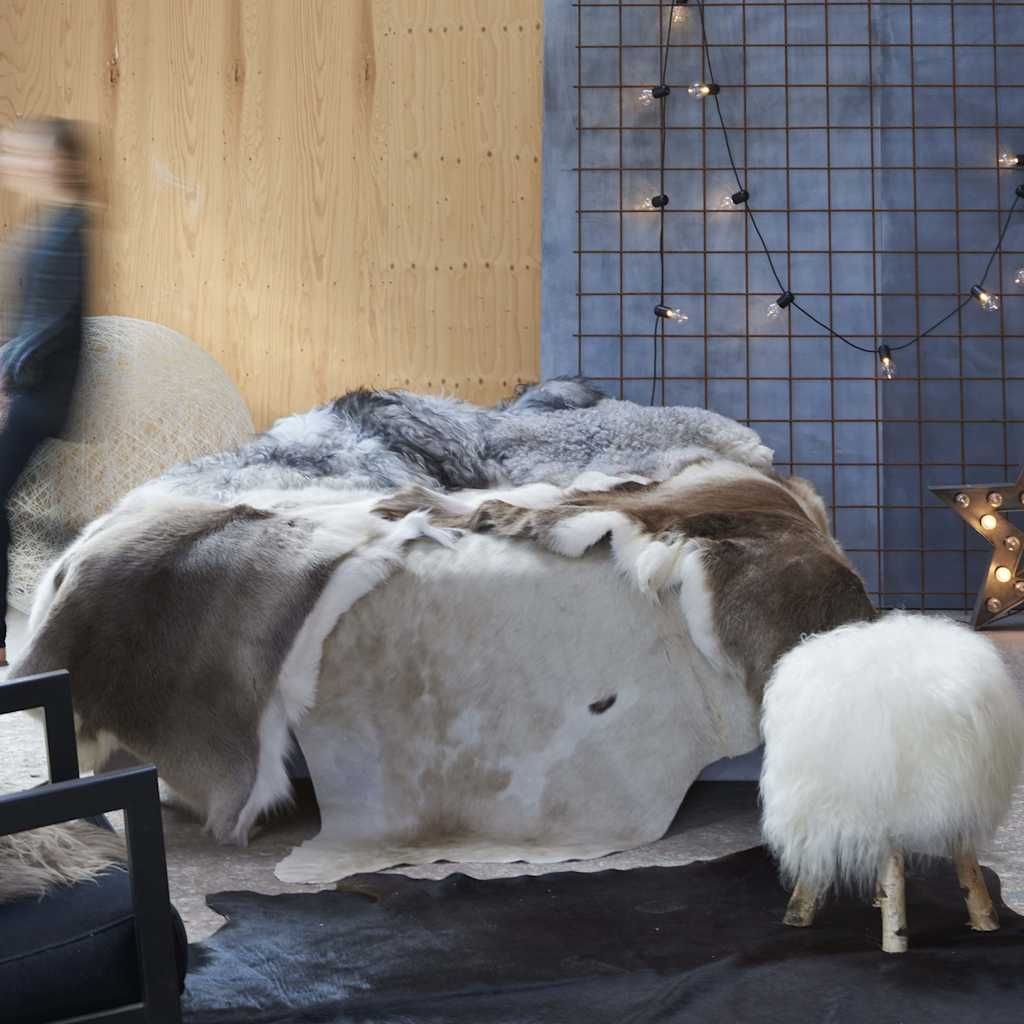Tappeto in Vera Pelle Bovina Marrone e Bianco 150x170 cm vidaXL