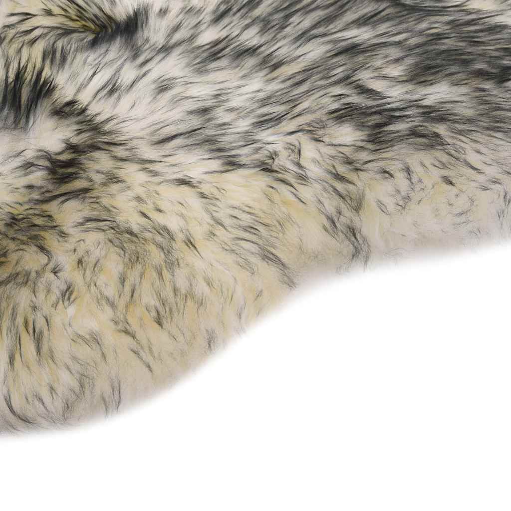 Tappeto in Pelle di Montone 60x180 cm Grigio Scuro Melange vidaXL