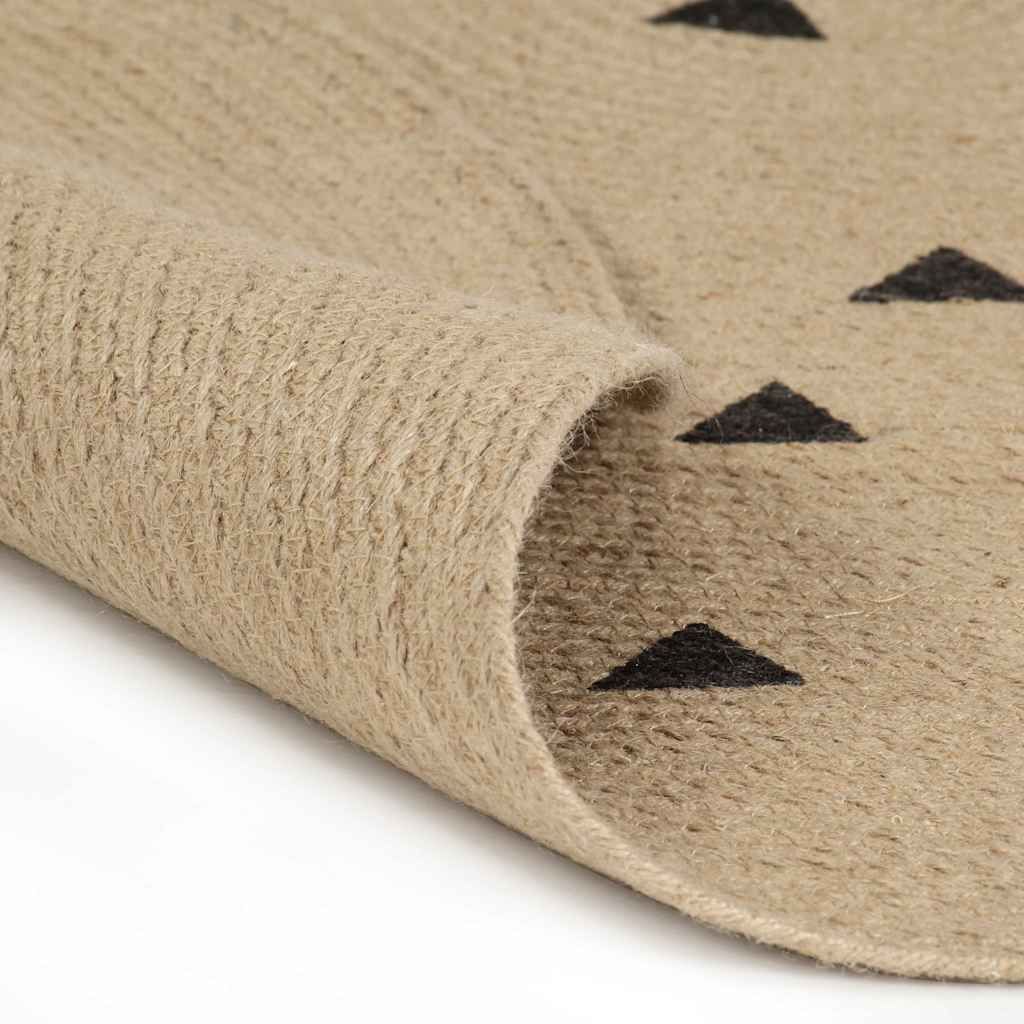 Tappeto Lavorato a Mano in Juta con Stampa a Triangoli 120 cm vidaXL