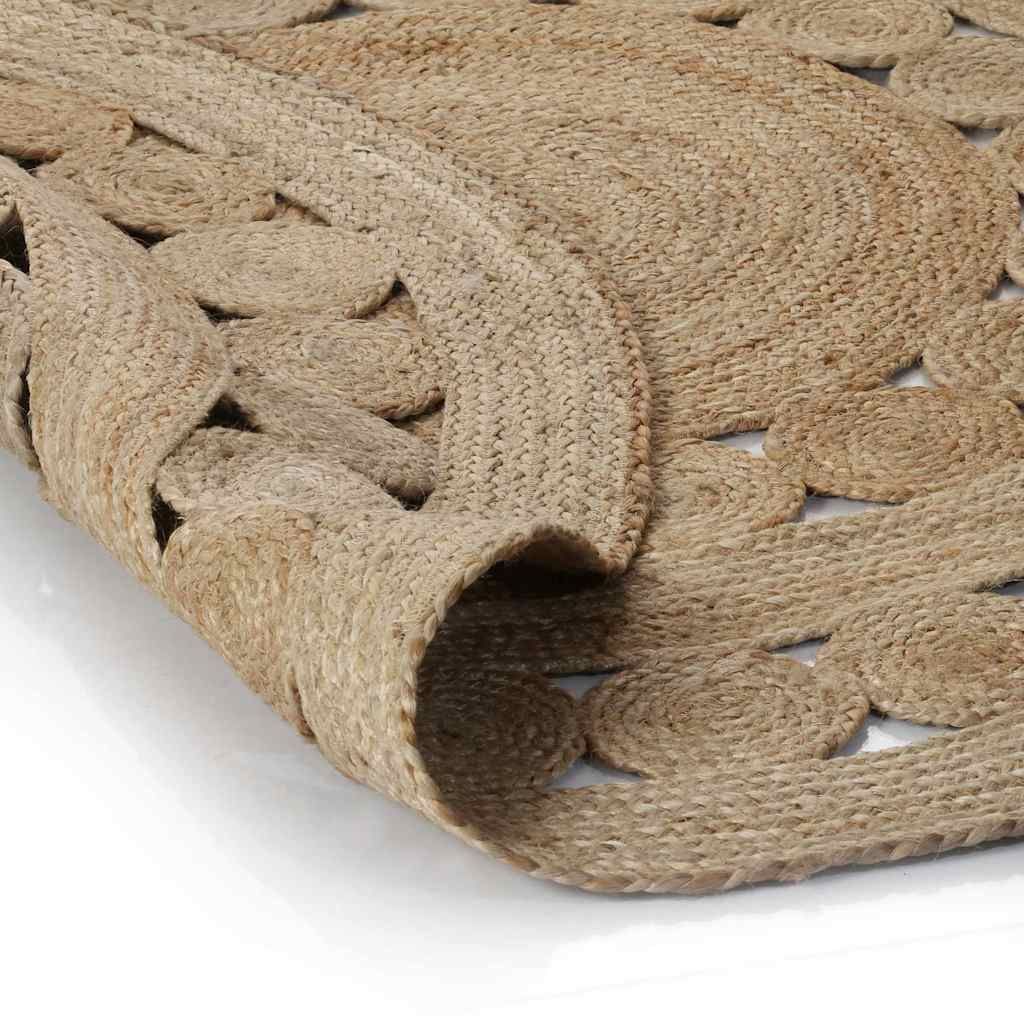 Tappeto in Juta con Design Intrecciato 120 cm Rotondo vidaXL