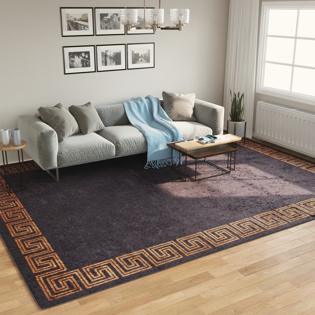 Tappeto Lavabile Nero e Oro 400x300 cm vidaXL
