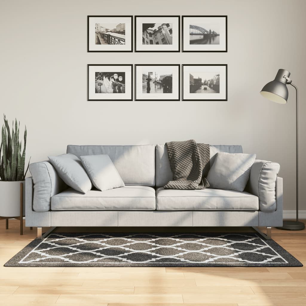 Tappeto Lavabile Nero e Bianco 80x150 cm vidaXL