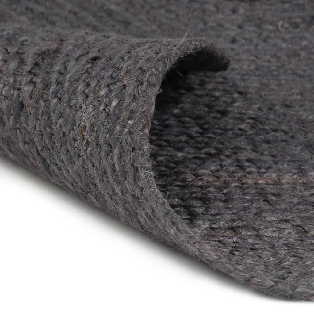 Tappeto Lavorato a Mano in Juta Rotondo 90 cm Grigio Scuro vidaXL
