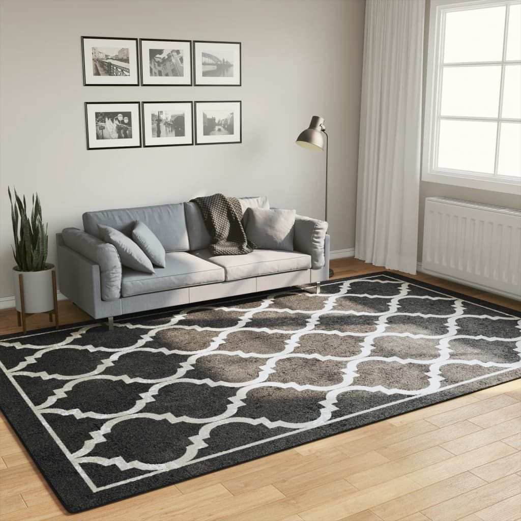 Tappeto Lavabile Nero e Bianco 190x300 cm vidaXL