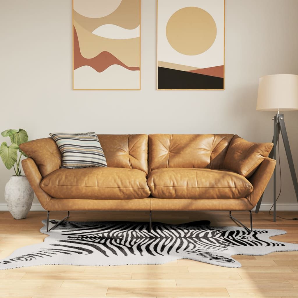 Tappeto Nero Bianco 120x170 Motivo Zebrato Lavabile vidaXL