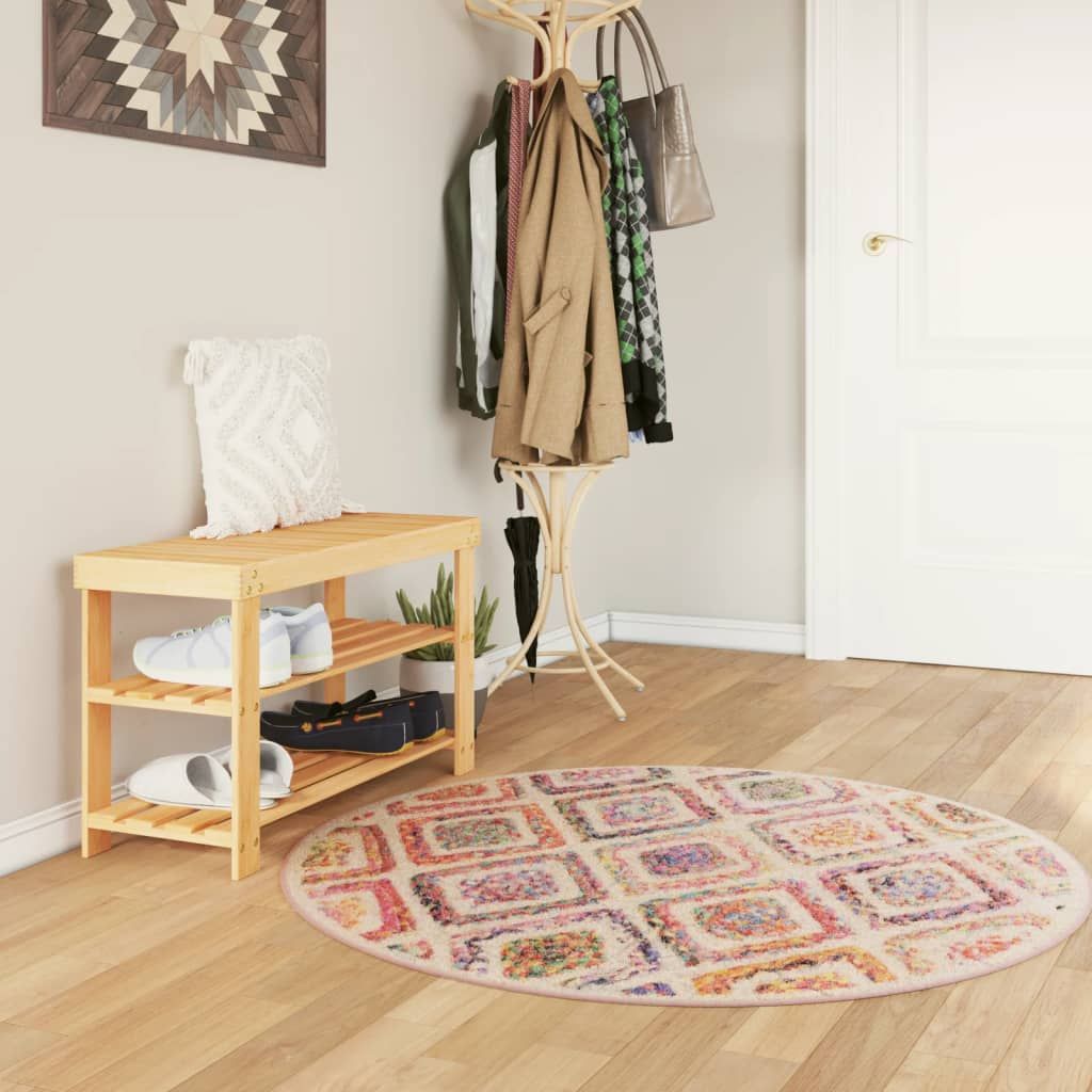 Tappeto Lavabile Multicolore Ø 120 cm vidaXL