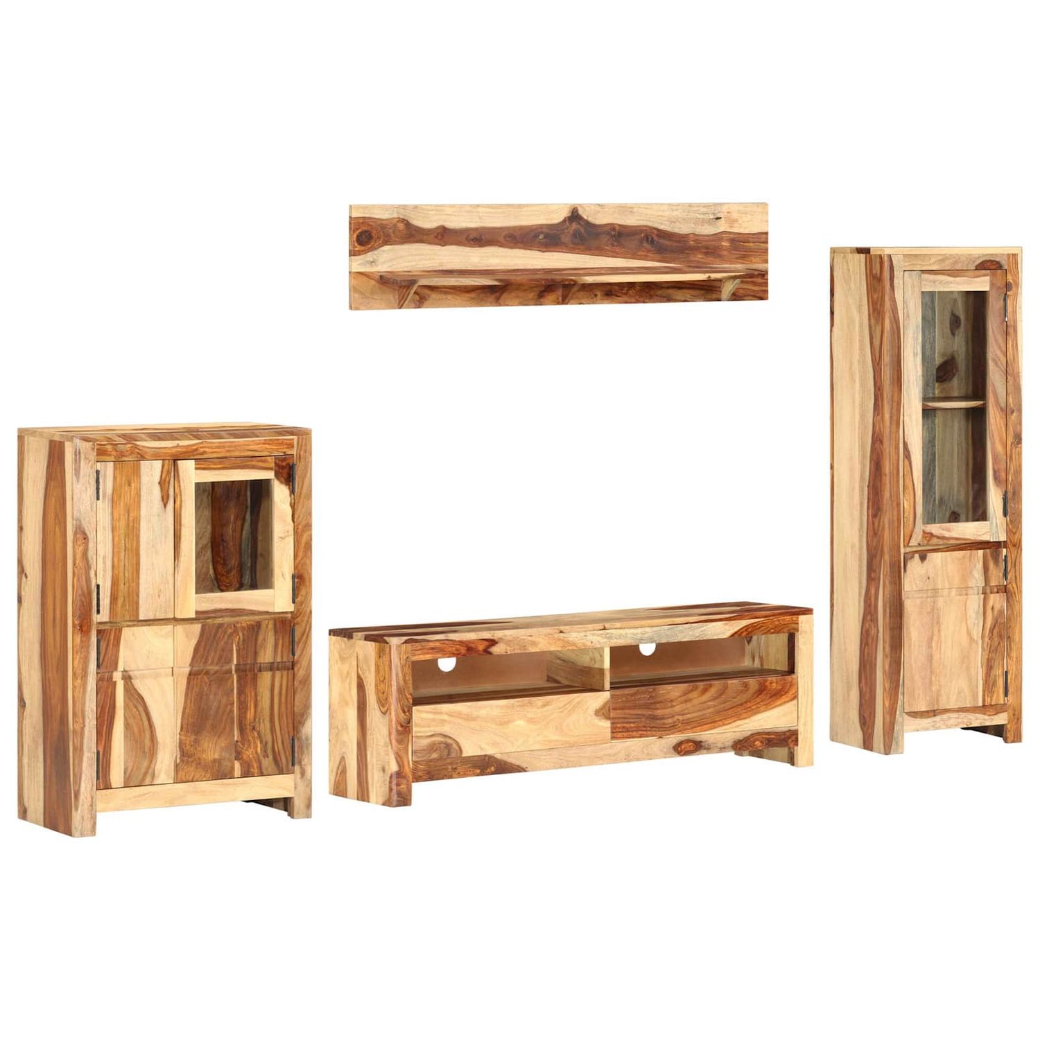 Set di Unità TV con cassetto Montaggio a parete Marrone legno vidaXL