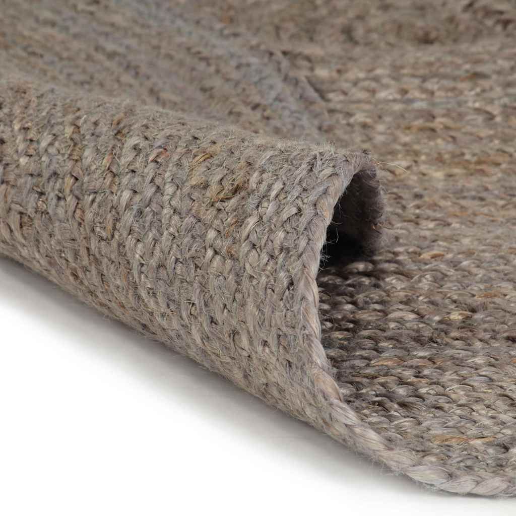 Tappeto Lavorato a Mano in Juta Rotondo 90 cm Grigio vidaXL