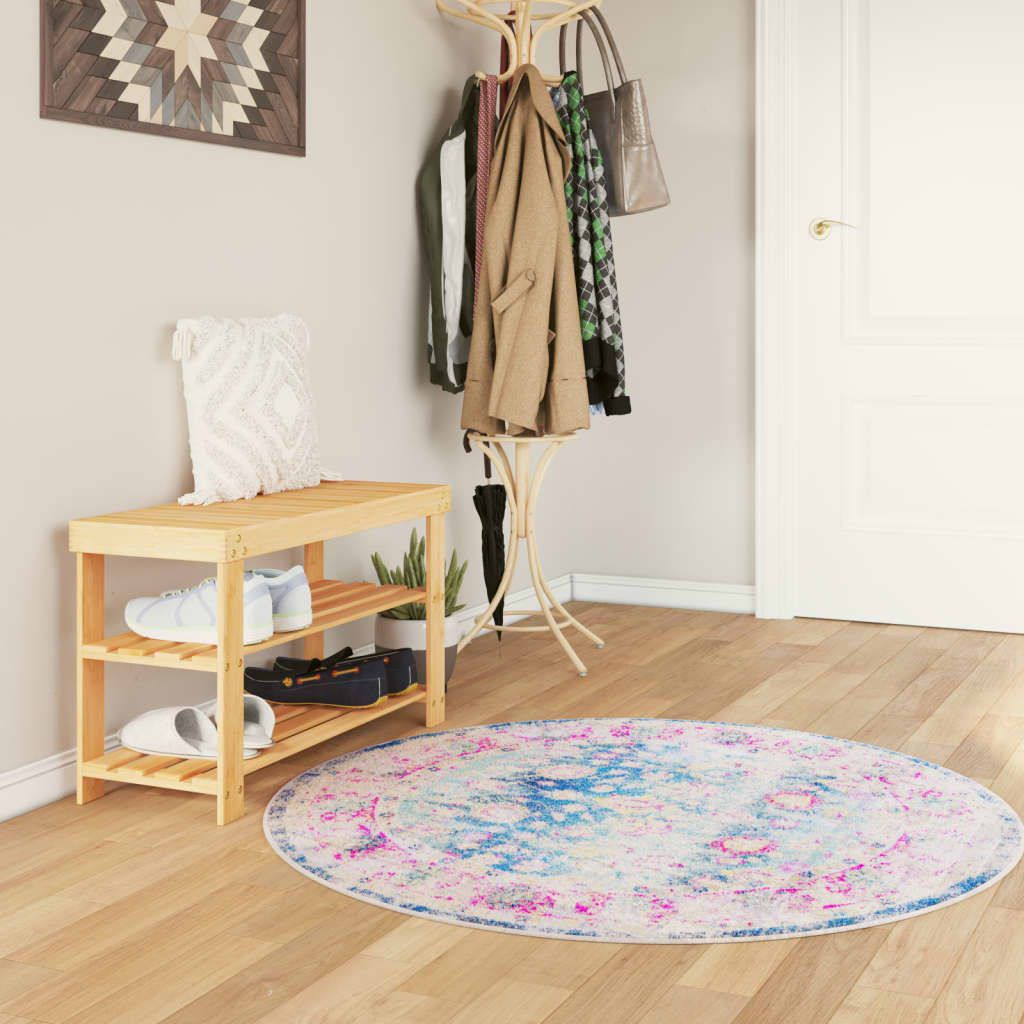 Tappeto Lavabile Multicolore Ø 120 cm vidaXL