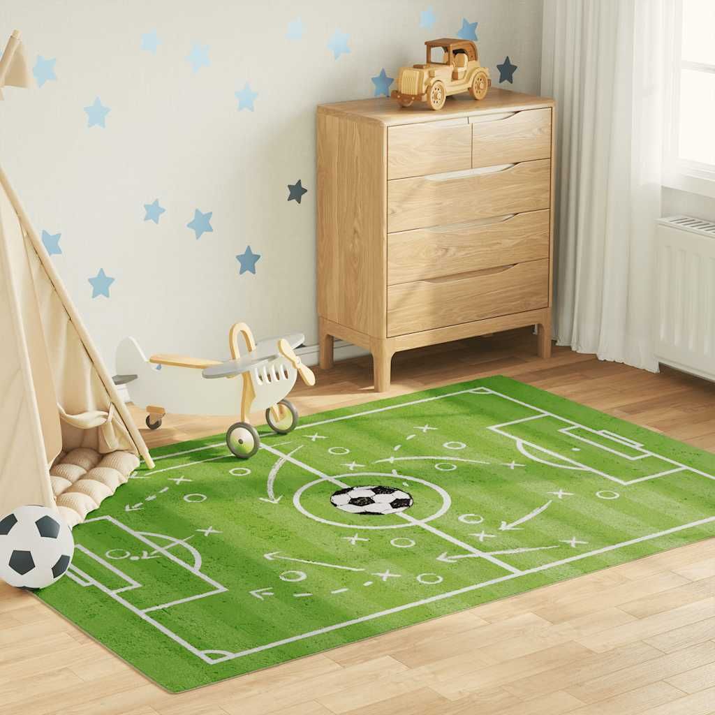 Tappeto Bambini Verde 160x230 Campo Calcio Lavabile vidaXL