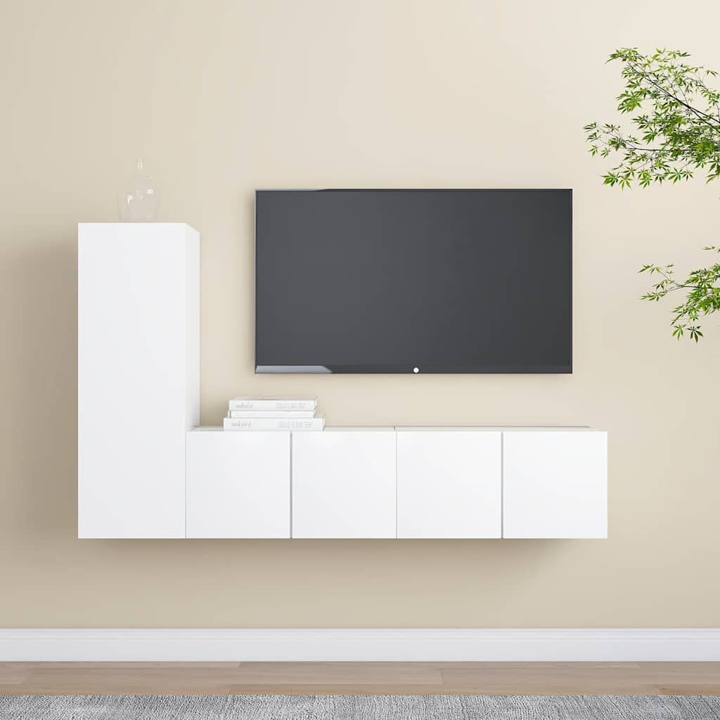 Set Mobili Porta TV 3 pz Bianco in Legno Multistrato vidaXL