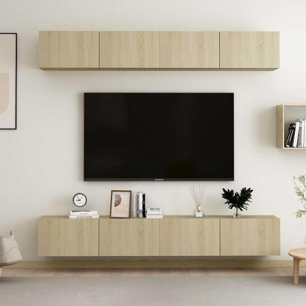 Mobili Porta TV 4pz Rovere Sonoma 100x30x30cm Legno Multistrato vidaXL