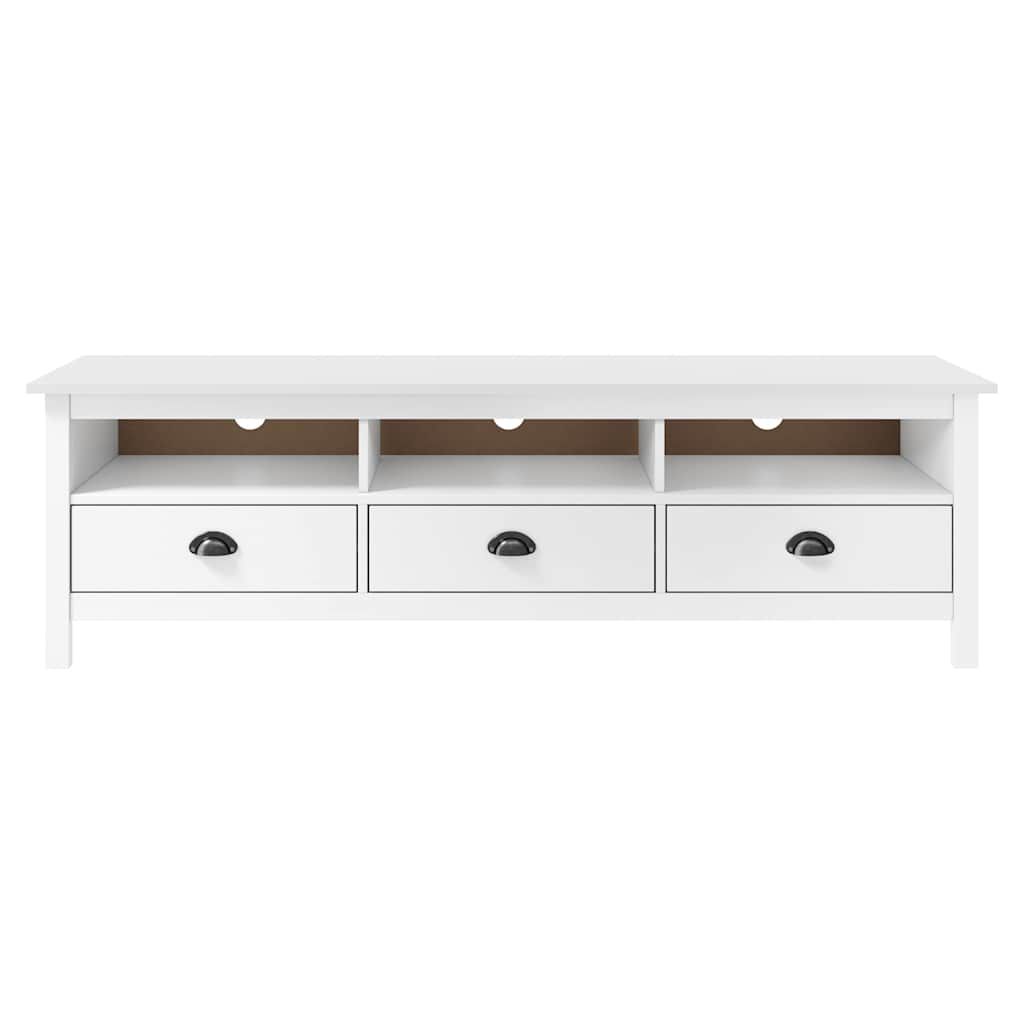 Mobile Porta TV Hill Bianco 158x40x47 cm in Legno di Pino vidaXL