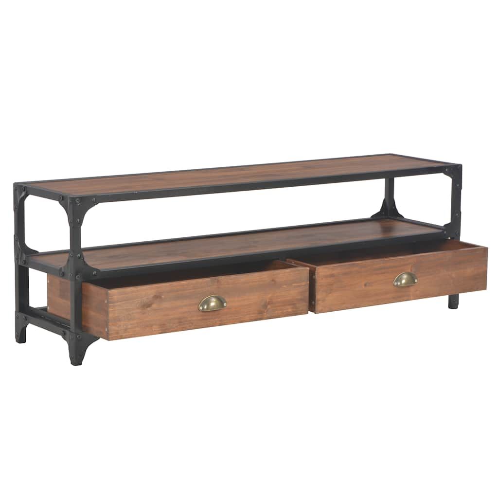 Mobile TV con 2 Cassetti 120x30x40cm in Legno Massello di Pino vidaXL